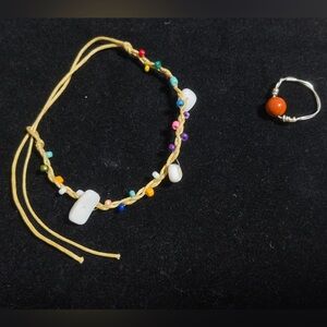 Handmade Beaded Bracelet and Ring Set